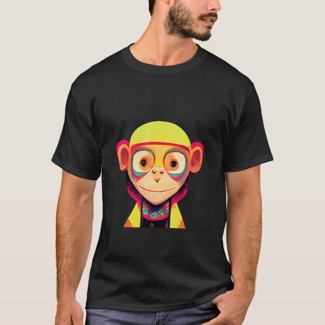 T-shirt Funky Munky Girl Space Pilot Monkey (Devant)