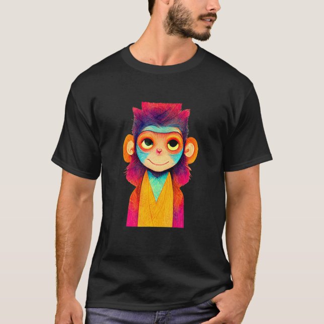 T-shirt Funky Munky Happy Stylish Monkey (Devant)