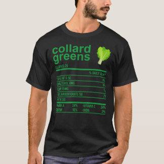 T-shirt Funky Nutrition Fact Food Shirt, Collard Greens Th