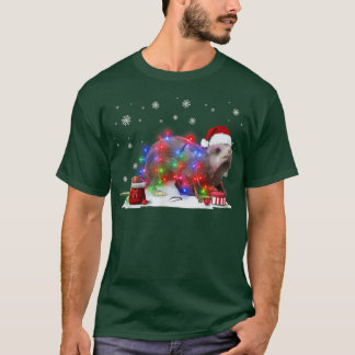 T-shirt Funky Opossum Tree Feux Noël Joyeux Noël Pajama Ma