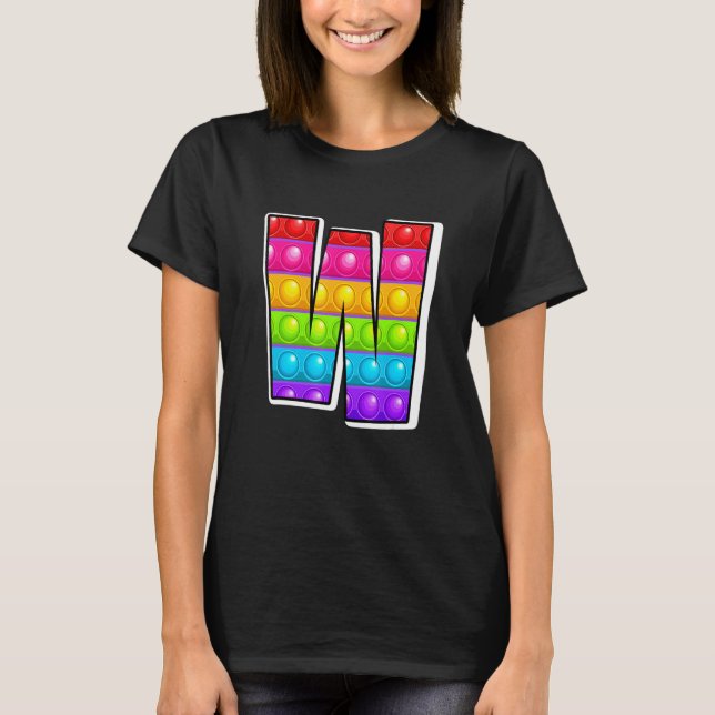 T-shirt Funky Poppin Kids Pop It W Cutest Capital Letter W (Devant)