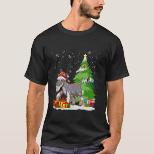 T-shirt Funky Santa Hat Noël Fil clair Fox Terrier N