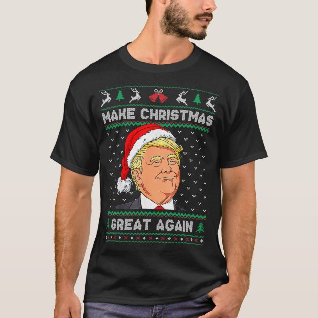 T-shirt Funky Santa Hat Trump Rendre Noël super U (Devant)