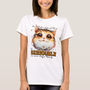 T-shirt Funky sarcasme chat art mot