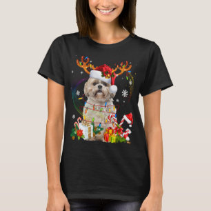 T-shirt Funky Shih Tzu Reindeer Noël Lumières