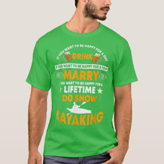 T-shirt Funky Snow Kayak Design Dire Snow Kayak Kayak