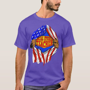 T-shirt Funky Super Social Studies enseignant travail de h