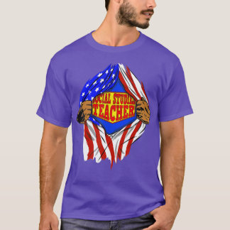 T-shirt Funky Super Social Studies enseignant travail de h
