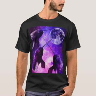 T-shirt Funky Three Narwhal Moon Howl Wolf Parody Premium