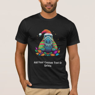 T-shirt Funky Water Color Walrus Père Noël Christmas Party