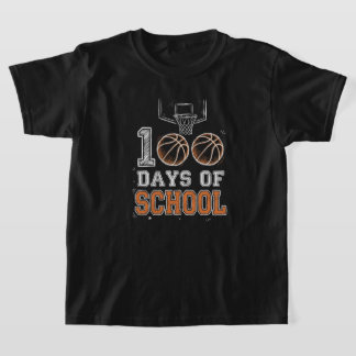 T-shirt Funny 100th Day of School Basketball Pencil Sketch