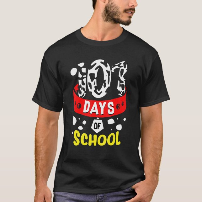T-shirt Funny 101 Days School Dog 100th Days Smarter Teach (Devant)