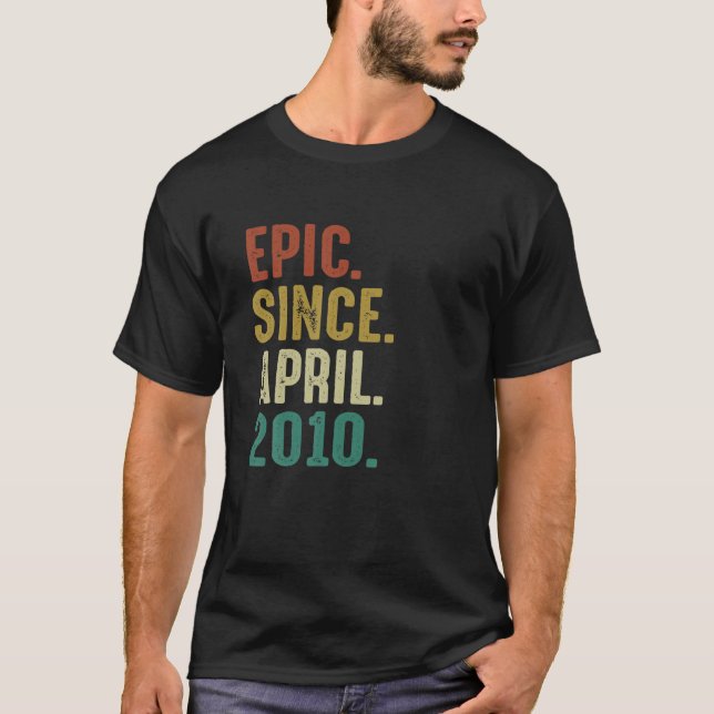 T-shirt Funny 12 Year Old Birthday Gifts Epic Since April (Devant)