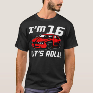 T-shirt Funny 16th Birthday Gift Race Car Driver Boys 16 Y