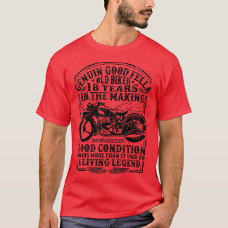 T-shirt Funny 18 Ans Vélo Retro Style Classic Moteur