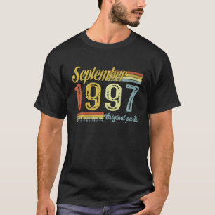T-shirt Funny 24E Anniversaire Vintage 1997 Septembre Art 