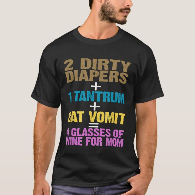 T-shirt Funny 2 Diapeurs 1 Tantrum Cat Vomit 4 Lunettes de (Devant)