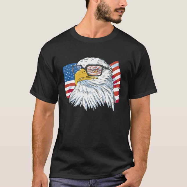 T-shirt Funny 4th Of July USA American Flag Patriotic Eagl (Devant)