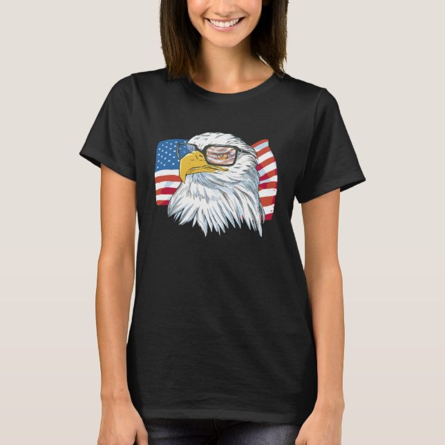 T-shirt Funny 4th Of July USA American Flag Patriotic Eagl (Devant)