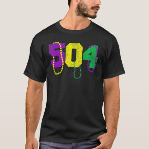 T-shirt Funny 504 New Orleans Mardi Gras Vêtements, Vintag