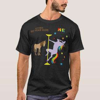 T-shirt Funny 50E cadeau d'anniversaire Rainbow Unicorn 50