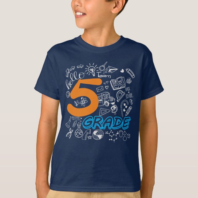 T-shirt Funny 5e année de retour à l'école (Devant)