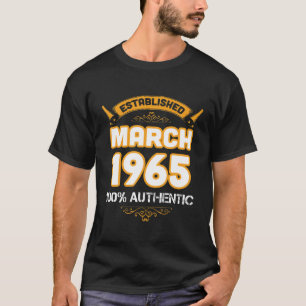 T-shirt Funny 60E Cadeau Anniversaire Établi Mars 1960
