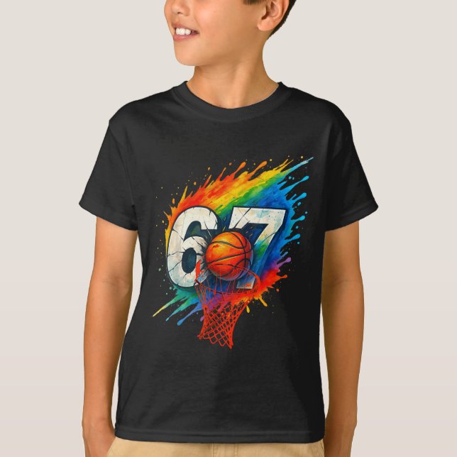 T-shirt Funny 67 Basketball Six Seven 6 7 Meme 67  (Devant)