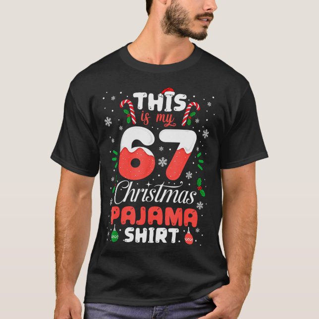 T-shirt Funny 67 Christmas Pajamas Shirt Six Seven Meme Br (Devant)