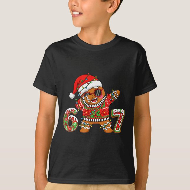 T-shirt Funny 67 Gingerbread Six Seven Ice Cream Drip Chri (Devant)