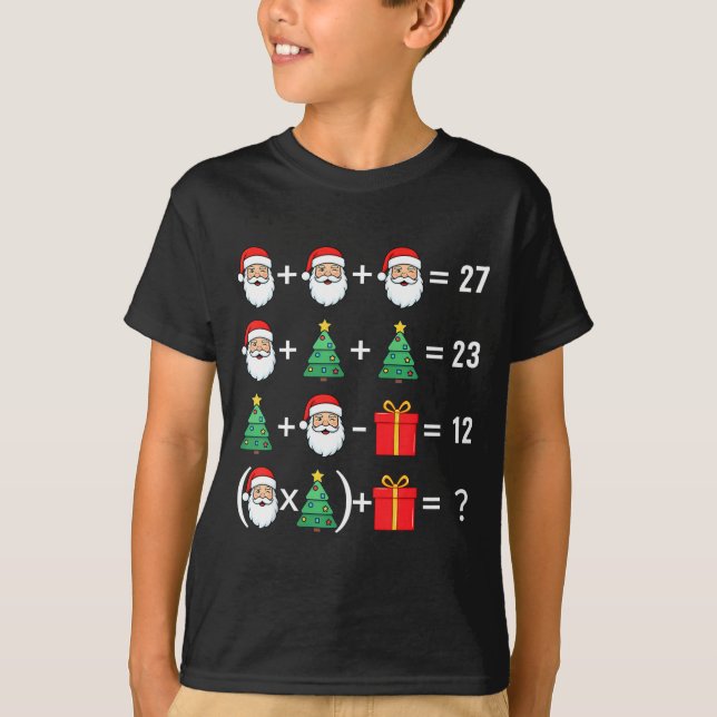 T-shirt Funny 67 Santa Tree Math Teacher Christmas Xmas Hu (Devant)