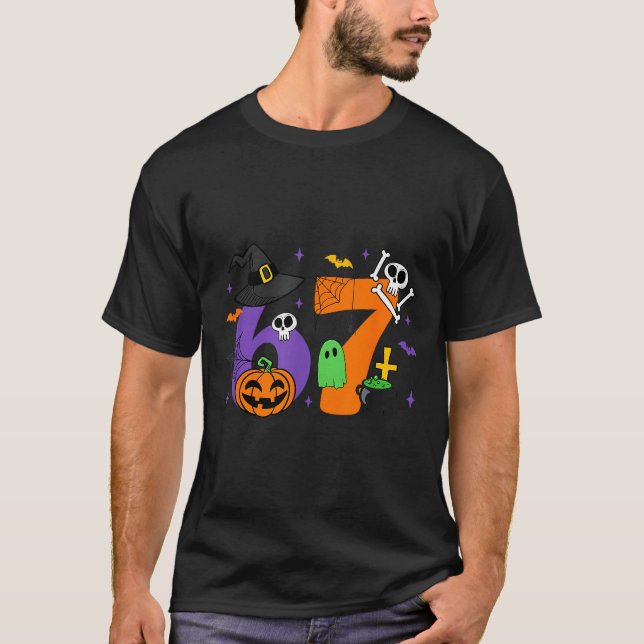 T-shirt Funny 67 Six Seven Halloween Meme Gen Alpha  (Devant)