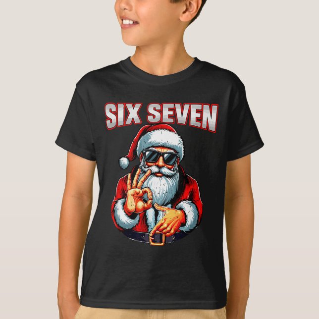 T-shirt Funny 6 7 Meme Santa Christmas Men And Boys  (Devant)