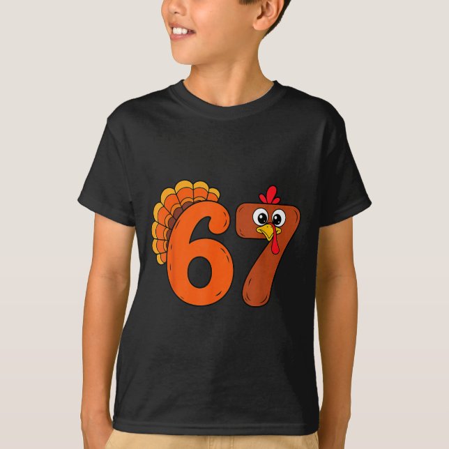 T-shirt Funny 6 7 Six Seven Meme Thanksgiving Turkey Holid (Devant)