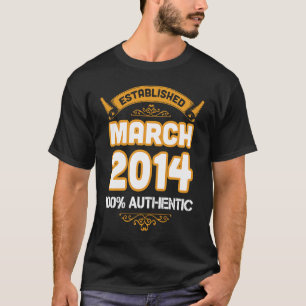 T-shirt Funny 6e anniversaire Etabli Mars 2014