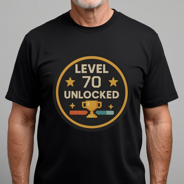 T-shirt Funny 70e anniversaire Jeu Le Niveau 70 déverrouil (Créateur téléchargé)
