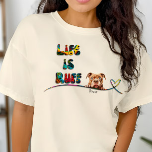 T-shirt Funny 70's Colorful Retro Pitbull Nom personnalisé
