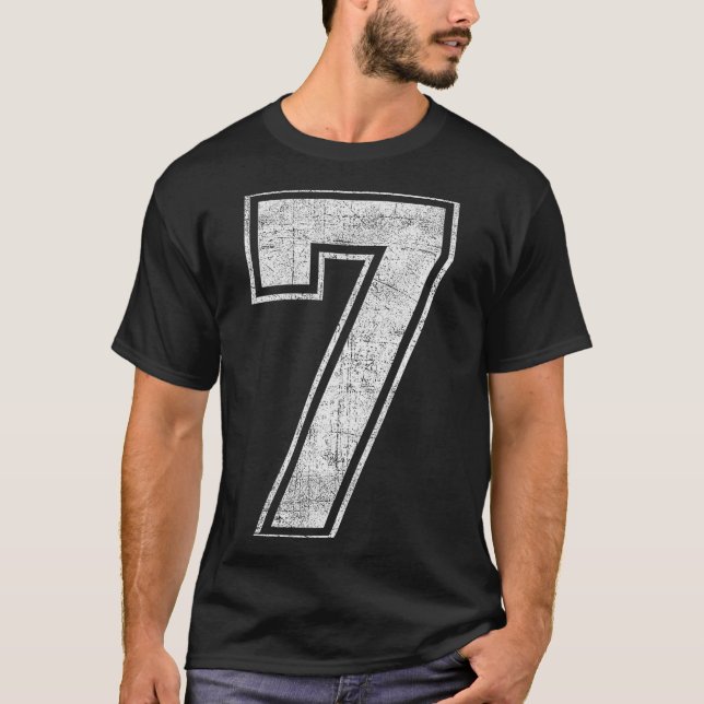 T-shirt Funny 7 Number Seven Graphic Group Halloween Birth (Devant)