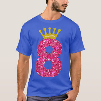 T-shirt Funny 8ème Fête Numéro 8 Année Filles 8ème Fille