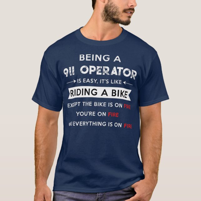 T-shirt Funny 911 Opérateur vêtement Premier répondeur (Devant)
