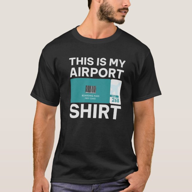 T-shirt Funny Airport Boarding Pass, Funny Traveling (Devant)