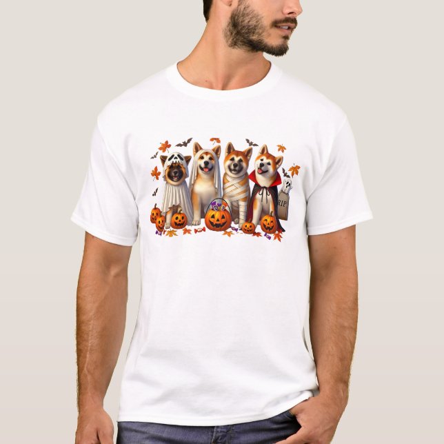T-shirt Funny Akita Halloween Amoureux des chiens (Devant)