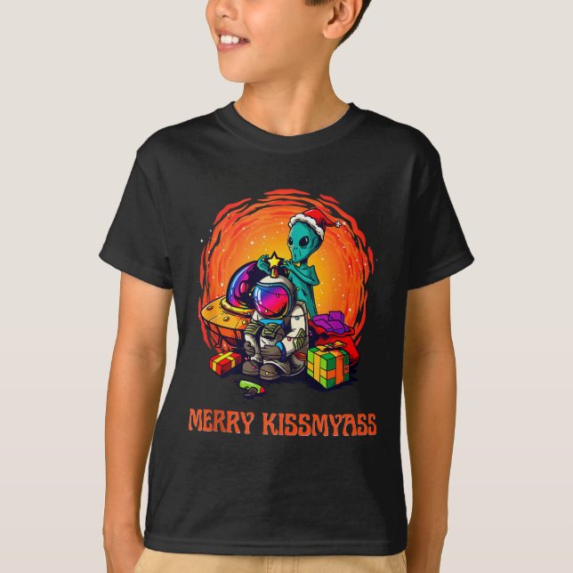 T-shirt Funny Alien Christmas Shirt _ Merry Kissmy Tank To (Devant)