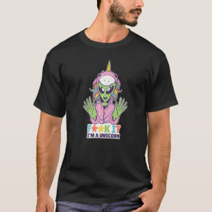 T-shirt Funny Alien Unicorn Cute Unicorns Space Martian UF