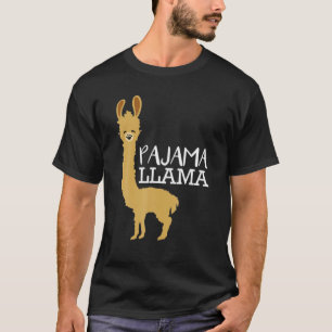 T-shirt Funny And Cute Pajama Llama Bed Time Pyjama Gift