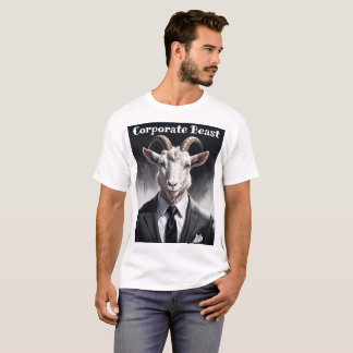 T-shirt Funny animal boss surreal suited goat character