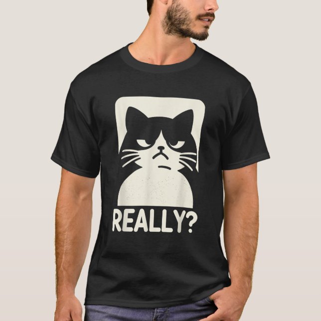 T-shirt Funny Annoyed Cat Really Sarcastic Rolling Eyes Ka (Devant)