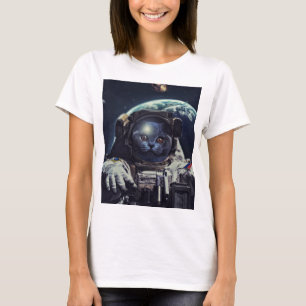 T-shirt Funny Astronaut Shorthair Cat dans l'espace