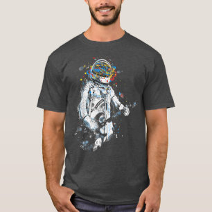 T-shirt Funny Astronaute Playing Bass Guitar At Space Astr