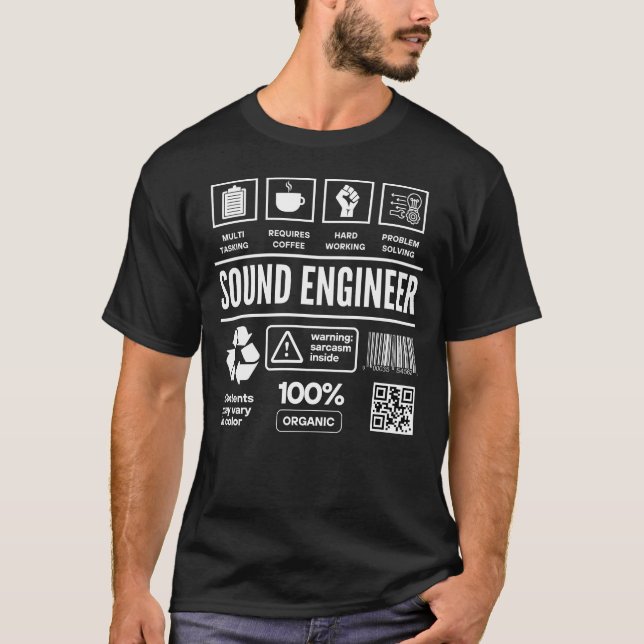 T-shirt Funny Audio Sound Engineer (Devant)